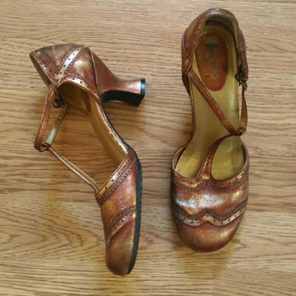Copper Leather Me Too Heels